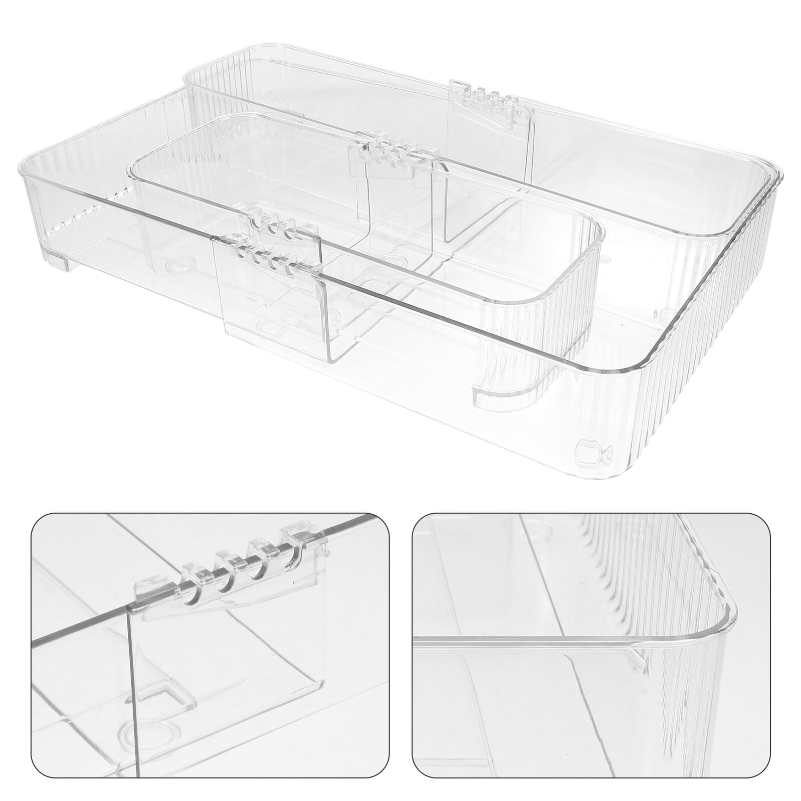 SHINEOFI 3piezas Cajas de Almacenamiento Organizadores de Maquillaje y Joyas Bandejas Divisorias de Escritorio para Tocador y Cocina