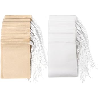 Carehabi - Tea Filter Bags Disposable with Drawstring Tea Bags for Loose Tea Tea Filter Bags Pack of 200 Tea Bags Empty 6 x 8 cm