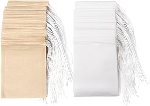 200 Pieces Disposable Drawstring Tea Bags Tea Bags for Loose Tea (6 x 8 cm)