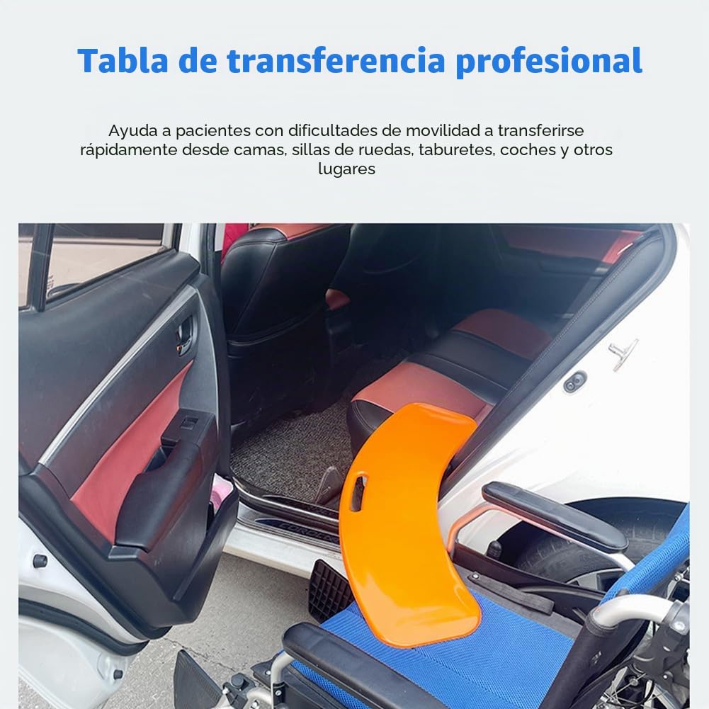 Tabla de transferencia para pacientes o Handica de silla de ruedas a la cama, con asas de hasta 150 kg, 80 x 21 x 0,8 cm, azul cielo