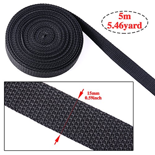 Swpeet 41Pcs 3/5 Inch Diy Making Bag Kit, Including Flat Side Release Buckles And Tri-Glide Slides And D Rings With 1 Roll 5 Yards Nylon Webbing Straps For Diy Making Luggage Strap, Pet Collar #TOP3