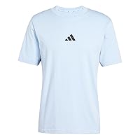Adidas Homme Essential Three Stripes Single Jersey Tee, Glow Blue/Black