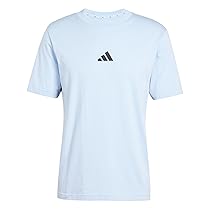 Adidas Homme Essential Three Stripes Single Jersey Tee, Glow Blue, Black, M