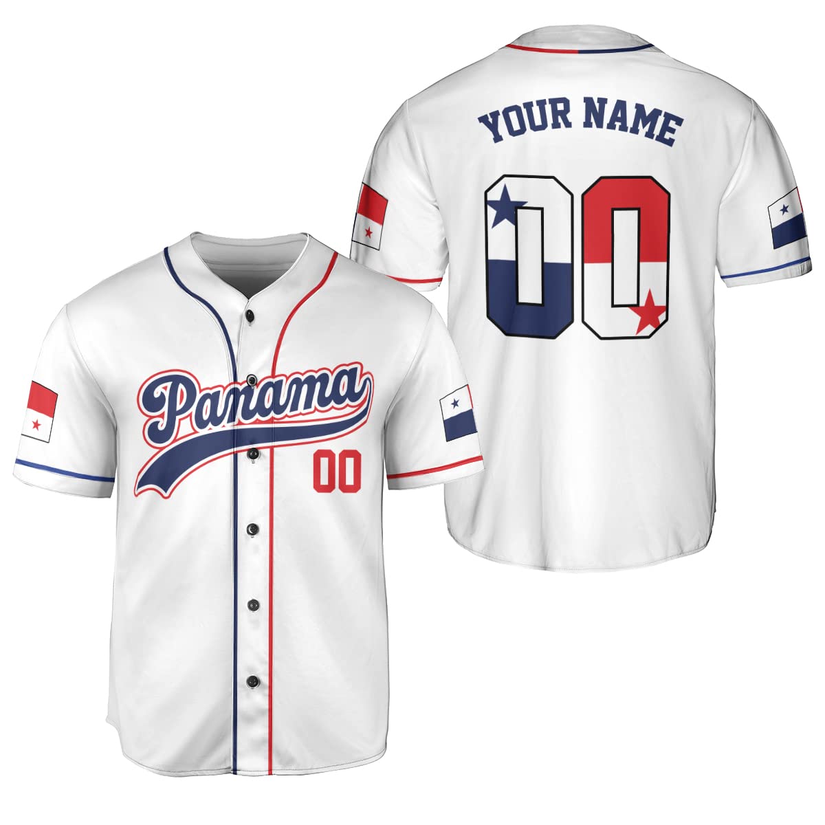Personalized Panama Baseball Jersey Camisa Shirt, Panamanian Flag Jersey, Panamanian Pride Jersey for Men and Women (Style 7)