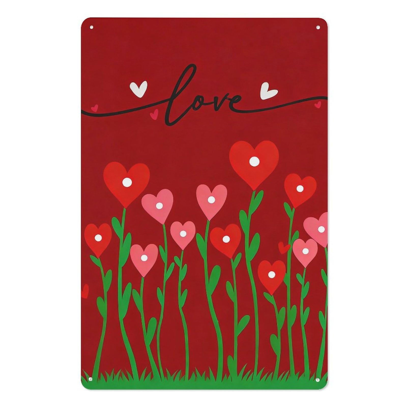 peiyeety Love Heart Field Metal Tin Sign 8x12 Inch – Warm Romantic Wall Decor for Valentine's Day, Celebrate Growing Affection