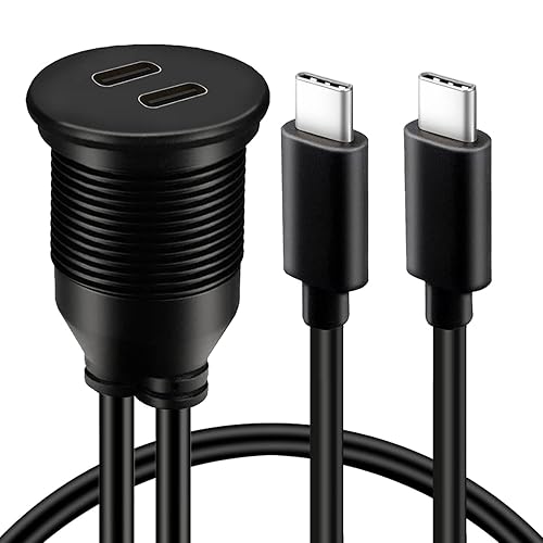 BATIGE - Cable USB de doble puerto tipo C 3.1 macho a hembra de 2 puertos tipo C 3.1 para montaje en coche, impermeable, extensión para panel de disponible en Yaxa Peru