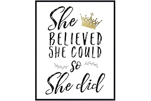 She Believed She Could, So She Did - Motivational Wall Art