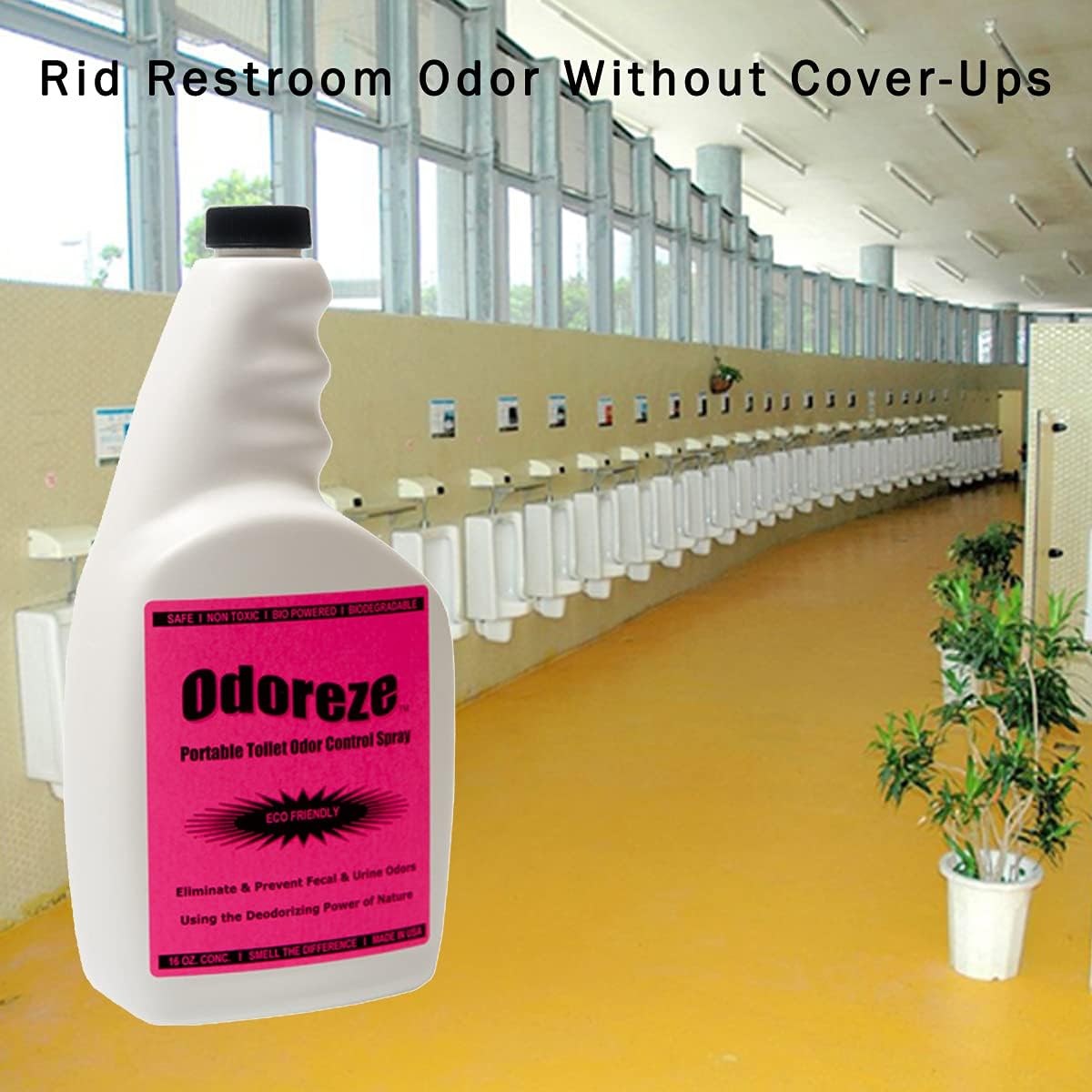 Natural Probiotic Portable & Regular Toilet Deodorizer & Cleaner: 32 oz. Concentrate Makes 128 Gallons to Stop Stink