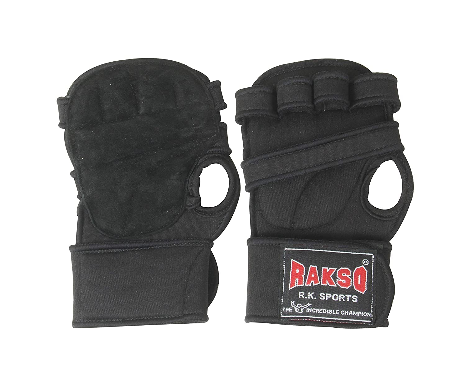 RAKSO New Gym Neoprene Gloves with Wrist Wraps Support for Workout, Cross Fit, Exercise_and_Fitness & Cross Training, Outside Activities, Best for Men & Women Black Color-image-36