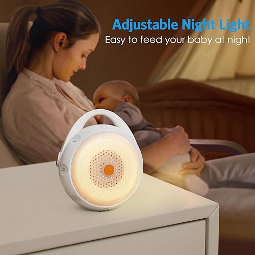 Miniatura 4 de AMIR Máquina de sonido, máquina de ruido blanco para bebé, 12 sonidos relajantes para dormir, control de volumen, 3 ajustes de temporizador y luz