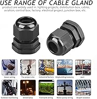 Vista 3 de Prensaestopas PENGLIN - Conector de cable de nailon NPT de 1-1/2 pulgadas, conector de cable de alivio de tensión, tuerca de bloqueo ajustable