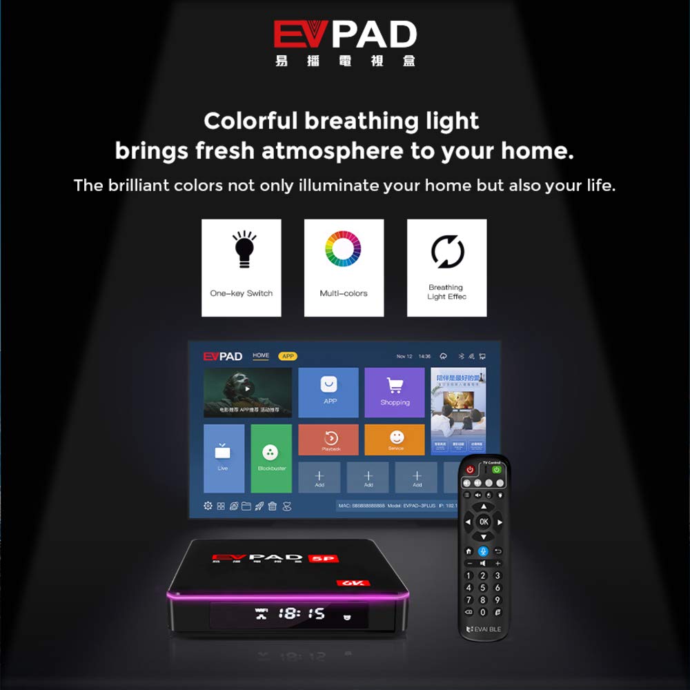 EVPAD EVBOX Latest Version 5P Carry 8 Core CPU 4G RAM+32G ROM TV 