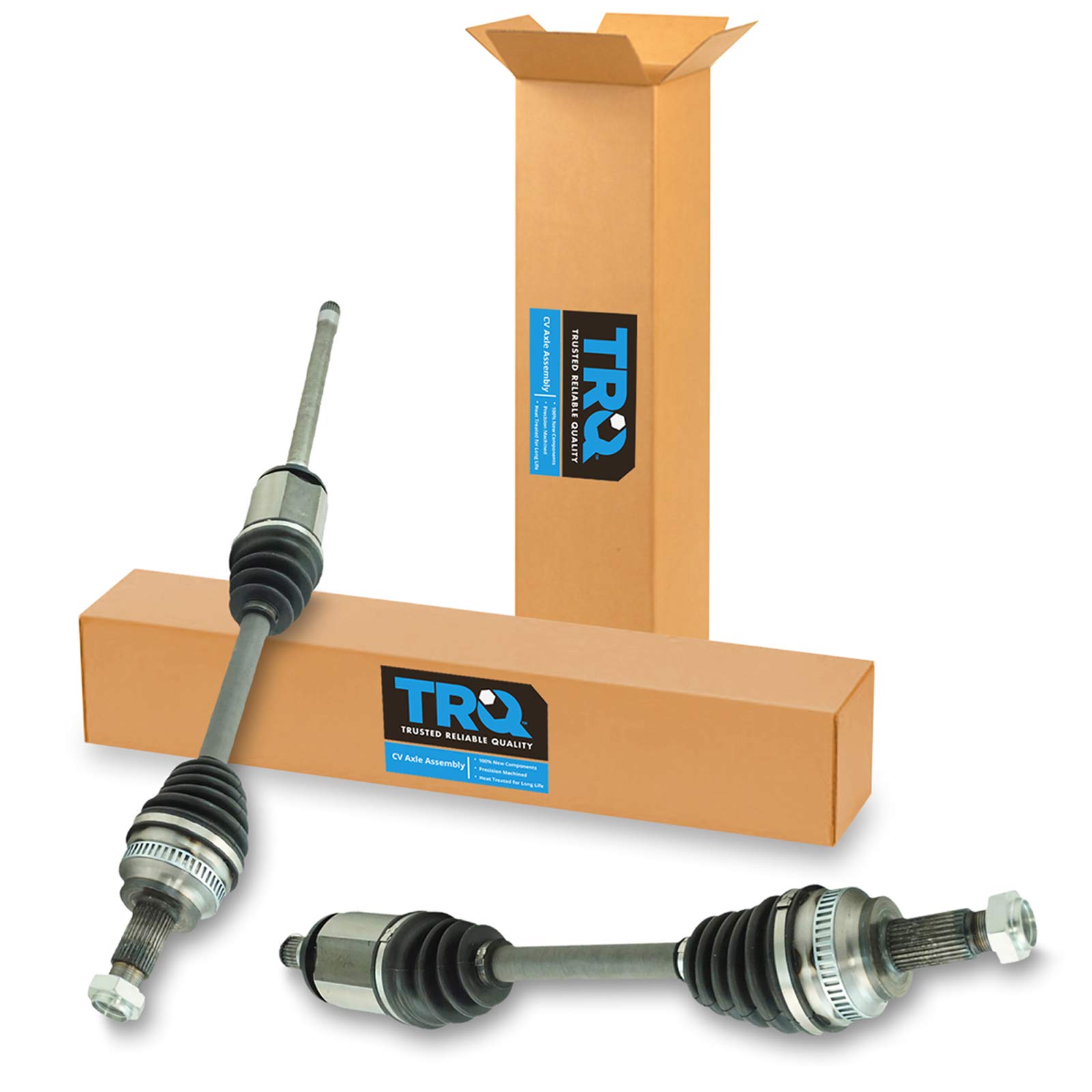 TRQ New Front Complete CV Axle Shaft Assembly Pair Set 2pc for BMW E60 5-series