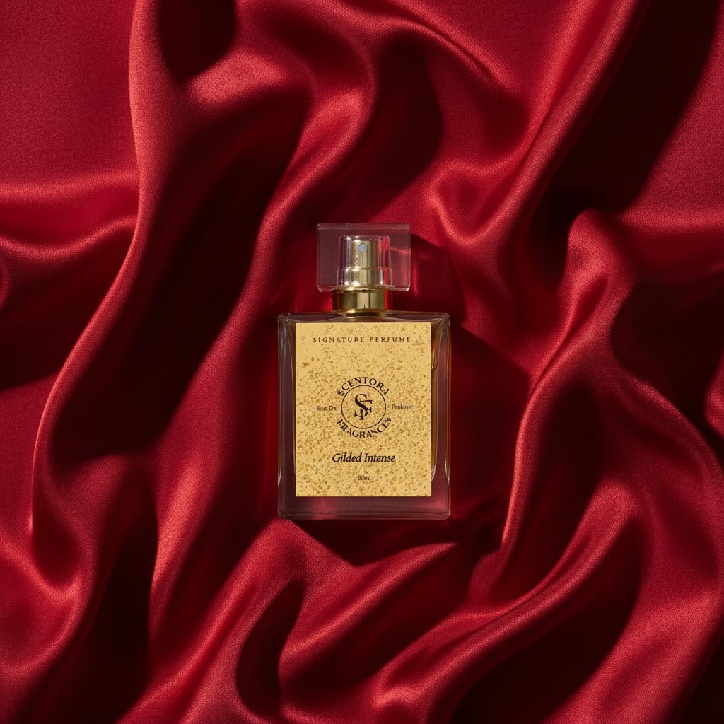 Scentora Fragrances Gilded Intense 50ml Extrait de Parfum | Long Lasting Luxury Perfume for Men | Bold Woody Amber & Patchouli Fragrance | Ideal for Gifting 1