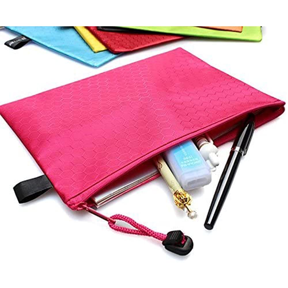 12 Piezas A4 Bolsas de Documentos, Bolsas de Archivos con Cremallera, Carpetas de Archivo de Cremallera, para la Escuela, Oficina, Tareas, Cosméticos, Almacenamiento de Recibos