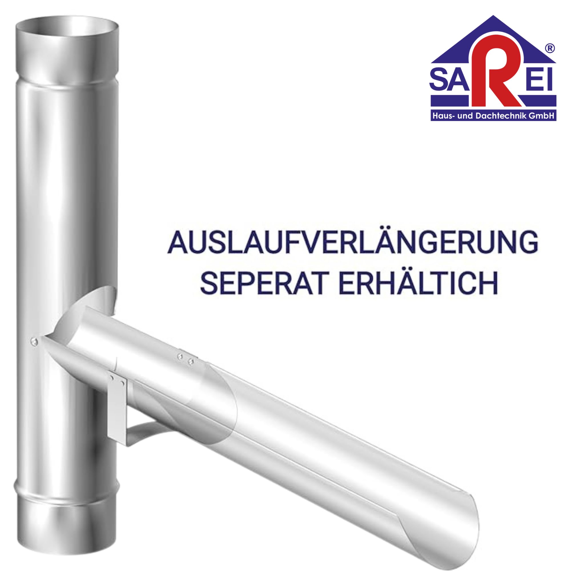 SAREI Regenrohrklappe für Dachrinne, anthrazit, Fallrohrklappe aus Aluminium, Regenwasserklappe, Wasser sparen, Regen nutzen, 80 mm Nennweite