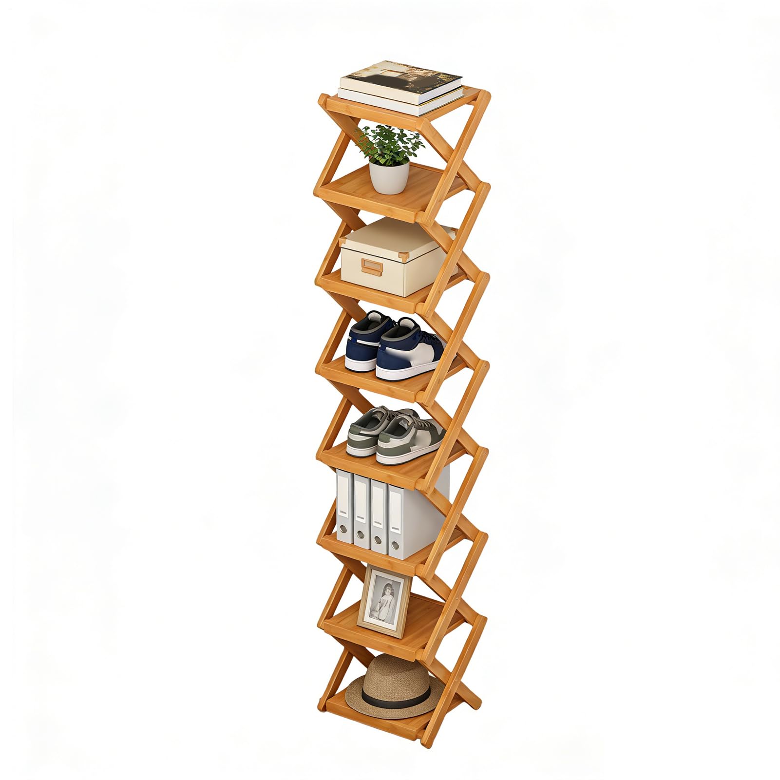 Étagère à chaussures pliable 8 niveaux et support pour chambre