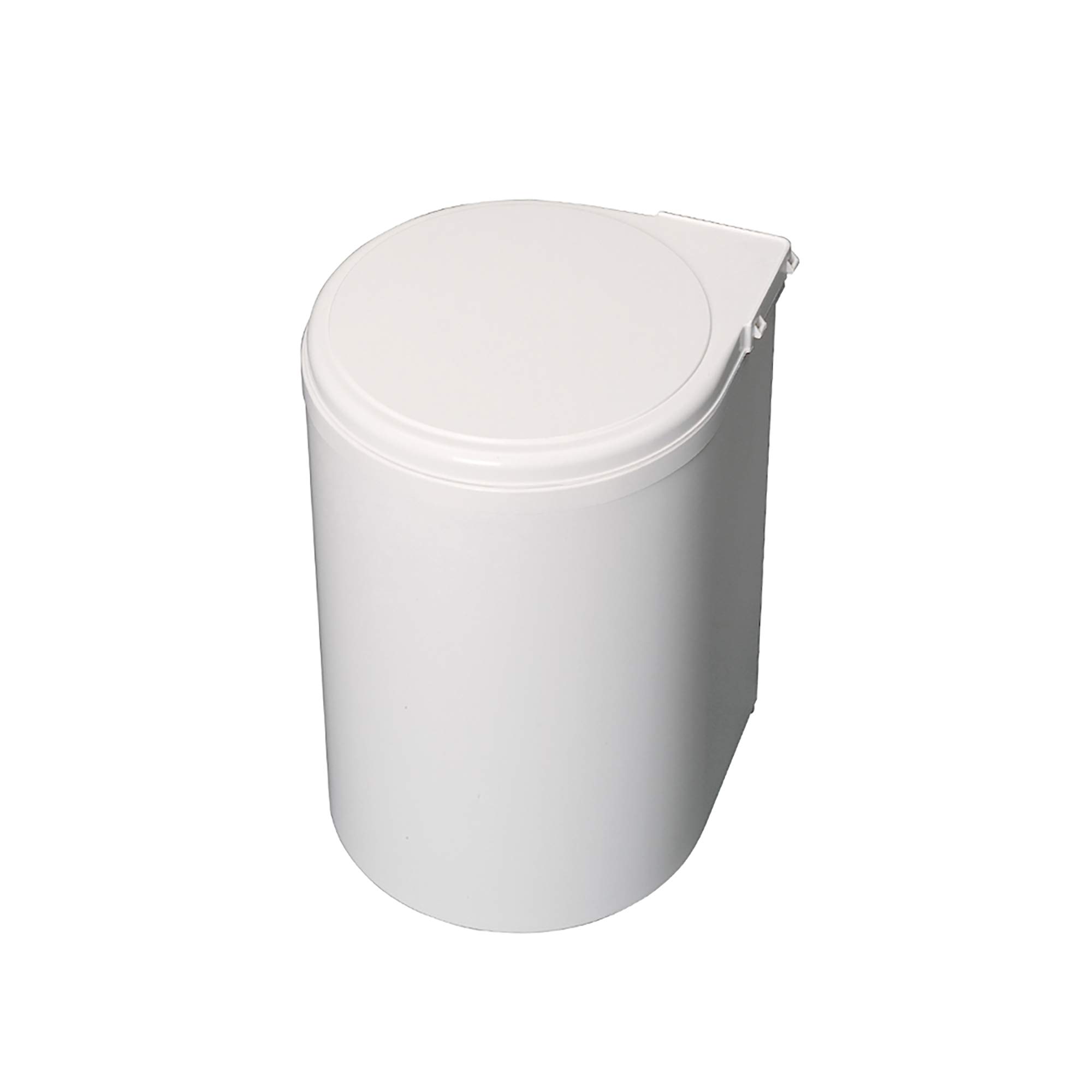 Emuca - Waste bin for cabinet door, recycling bin, 13 L bin with automatic opening lid and fastening to door, plastic, white