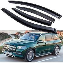 Side Window Visors Vent Shade Deflectors Rain Guards Compatible with Mercedes-Benz GLS-Class GLS 450 GLS 580 GLS 63 2020-2025, Sun Shield Wind Deflectors, Tape-On, 4-Piece Set, Black