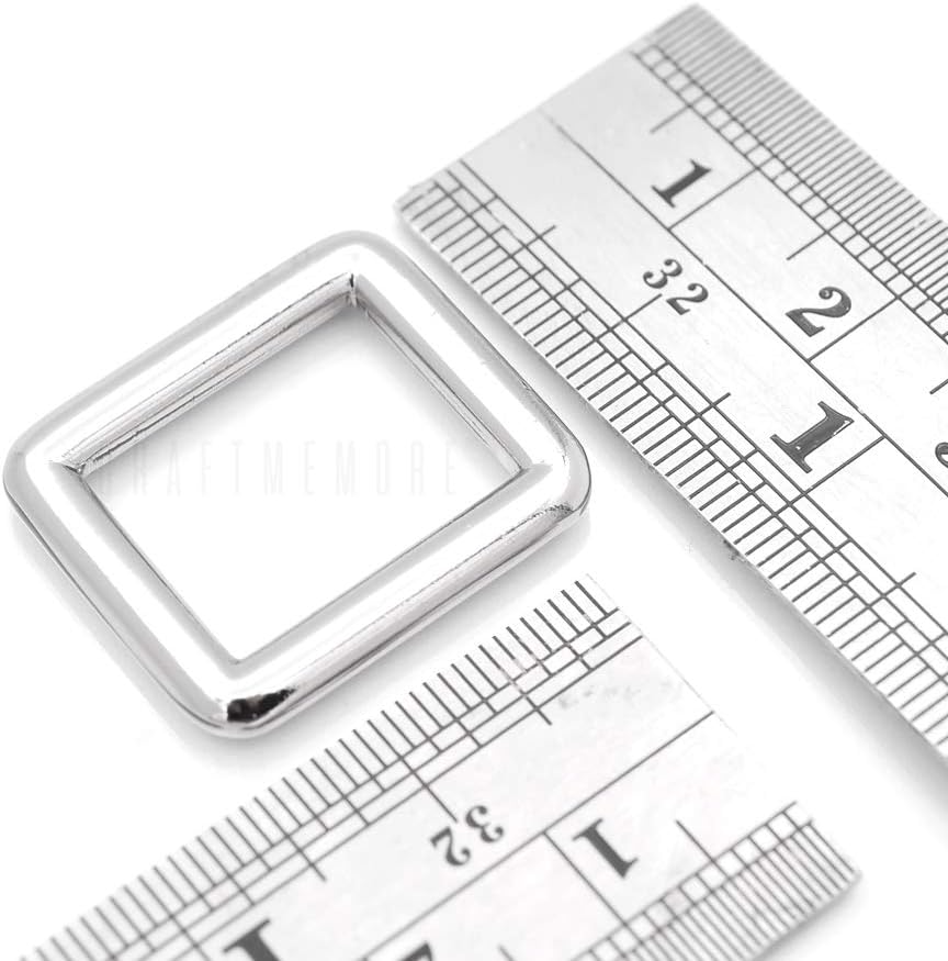 CRAFTMEMORE 5/8 Inch Rectangle Rings Buckle Metal Round Rectangular Loop for Bag Belt Strap Quality Finish SCLP 6pcs - Image 2