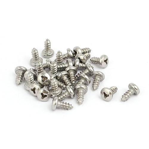 IIVVERR M2.9x6.5mm 304 Stainless Steel Y Type Drive Pan Head Self Tapping Screw 30pcs (M2.9x6.5mm 304 Acero Inoxidable Tipo Y Cabeza de la sartén