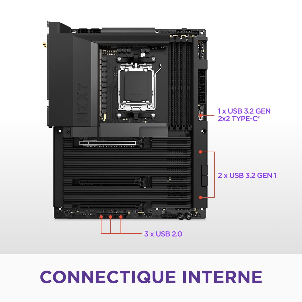 NZXT N7 B850 - Carte Mère AMD B850 AM5 ATX - Noir