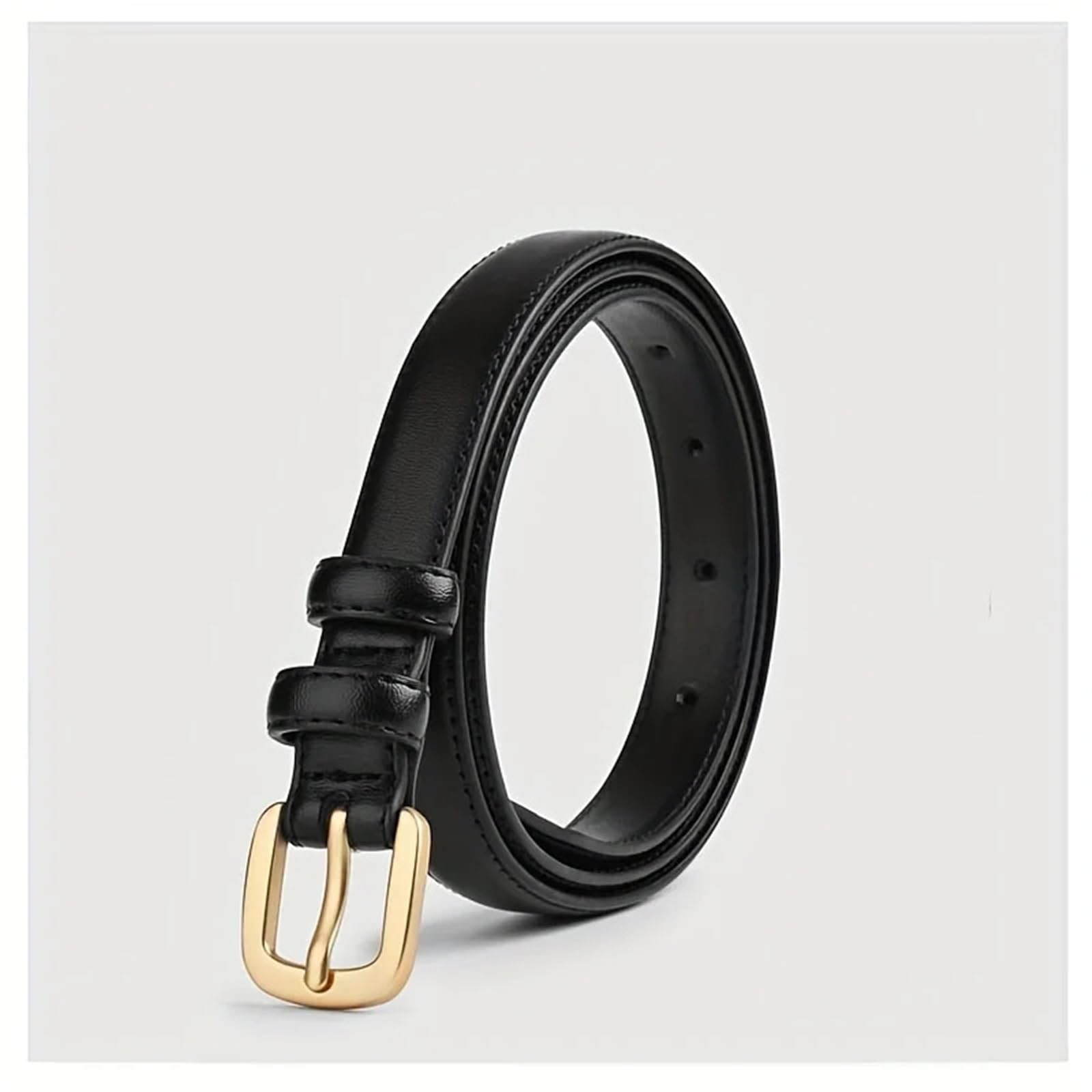 Paquete de 2 cinturones informales con cinturón doble bucle hebilla aguja, sencillo y agradable al tacto para Vestidos