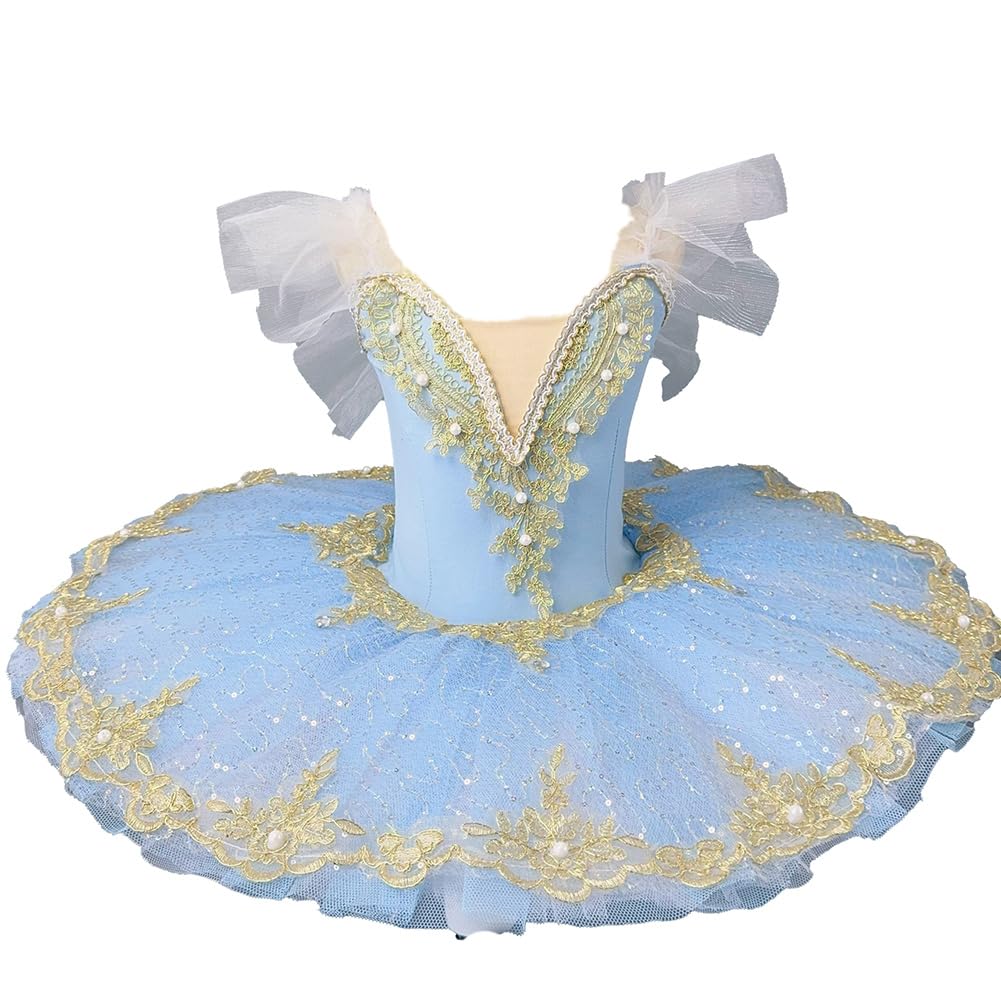 Tutú para Niñas Vestidos Profesionales de Baile para Competiciones Y Actuaciones En El Escenario Vestidos para Bailarinas del Lago de Los Cisnes Ropa de Entrenamiento Diario.