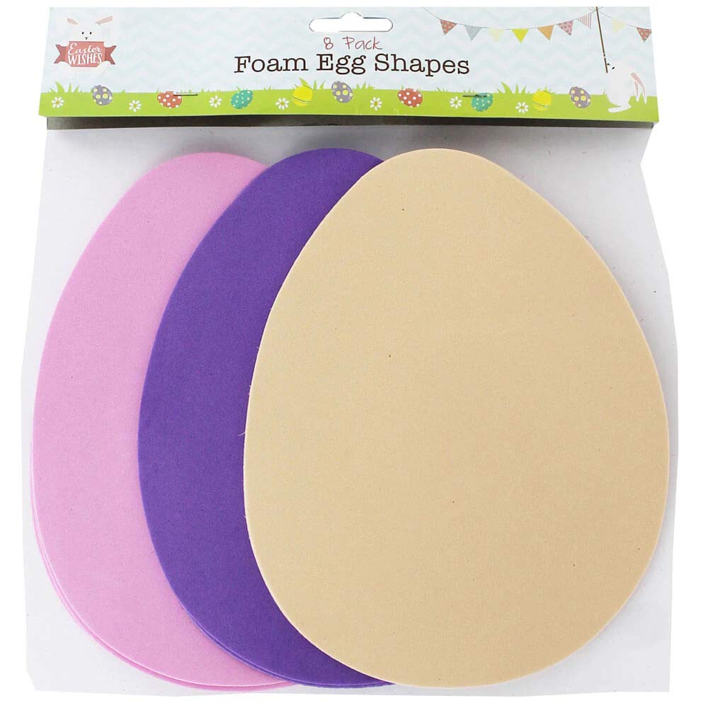 Easter Egg Foam Shapes: Pack of 8