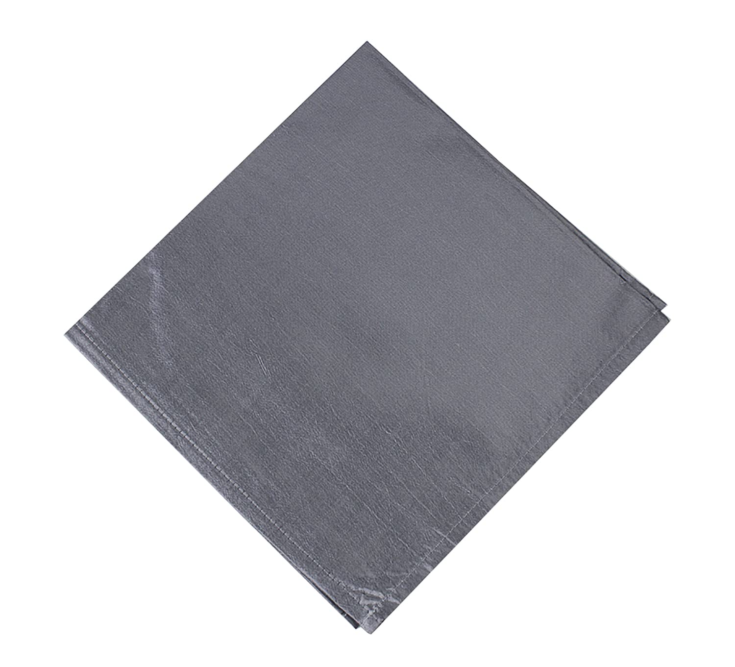 Fennco Styles Silver Satin Decorative Cloth Napkins, Set of 4 - Solid Color Diner Napkins for Wedding, Banquets, Special Events, Holiday and Christmas Décor
