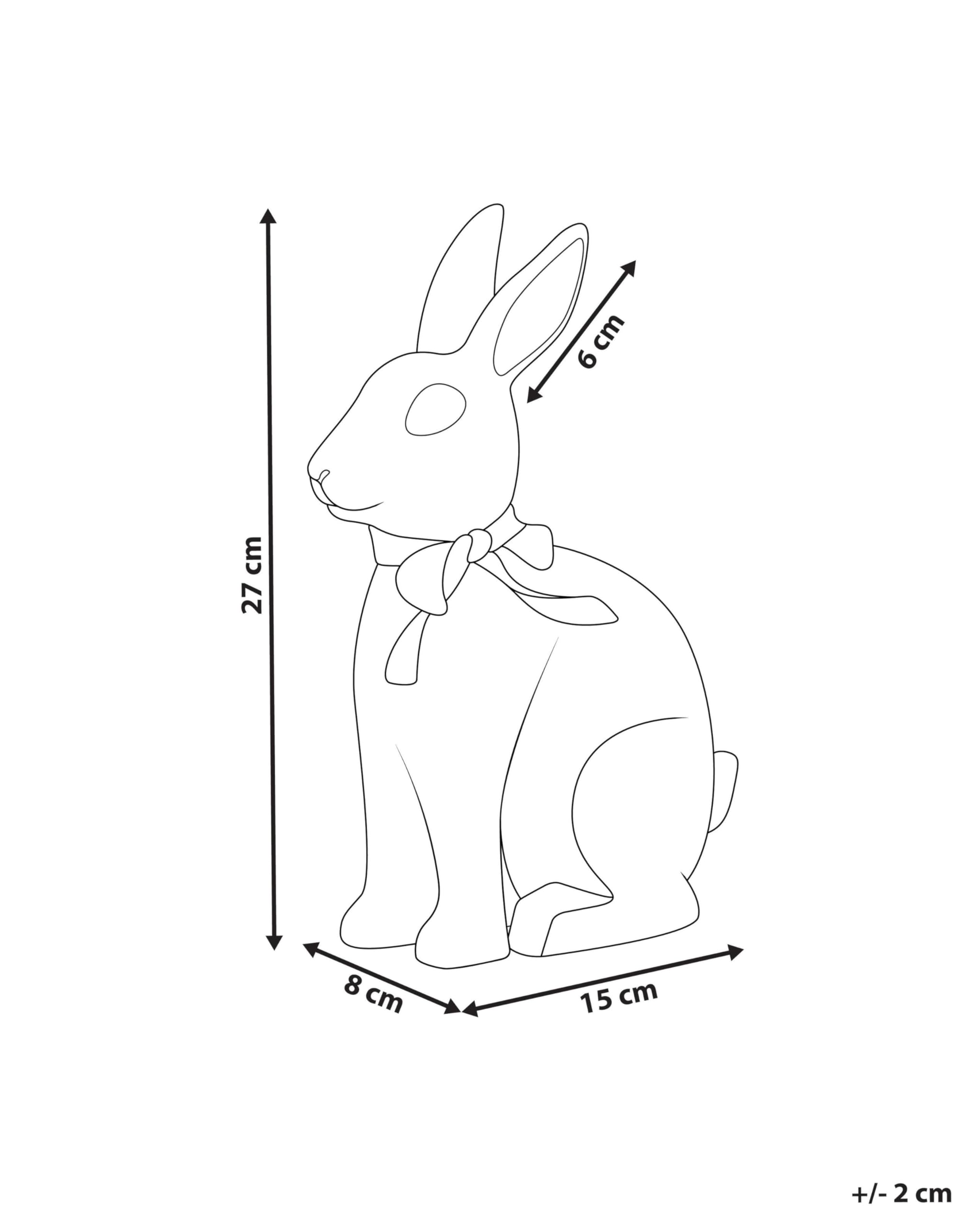 Beliani Figurine Décorative en Céramique Dolomite Lapin de Pâques Accessoires Salon Bureau Bleu Jambles
