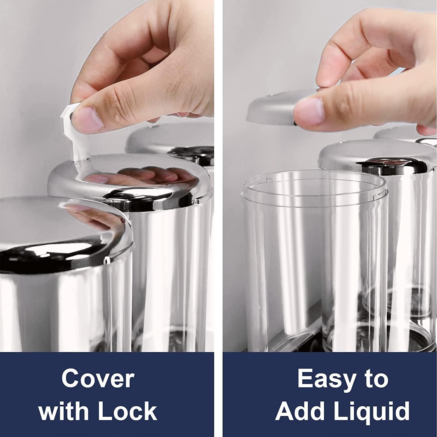 No-Drill 500ml Single Head Manual Pressing Head Wall Mounted Soap Dispenser, Shower Liquid Shampoo and Soap Dispenser with Container for Bathroom, Kitchen (Transparent)