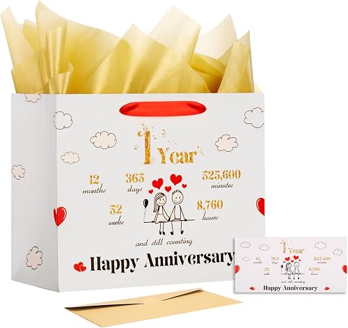 Bigniuzi 1st Anniversary Paper Gift Bag Set for a Thoughtful Celebration