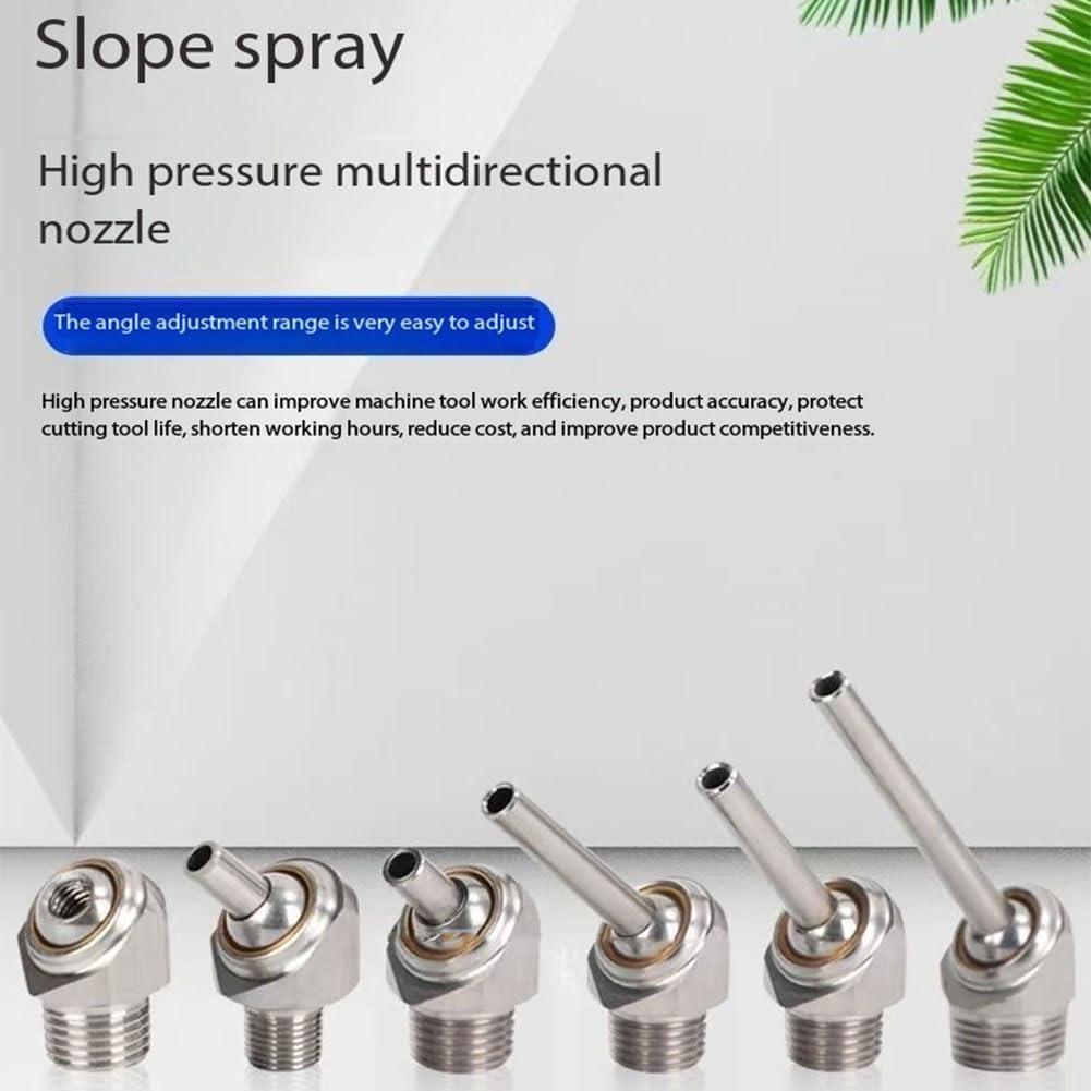 Ugello di raffreddamento ad alta pressione incline * 10pcs. Discussione di installazione 304 Materiale, adatto per macchine utensili a CNC, raffreddamento a getto a spruzzo d'acqua del tornio.