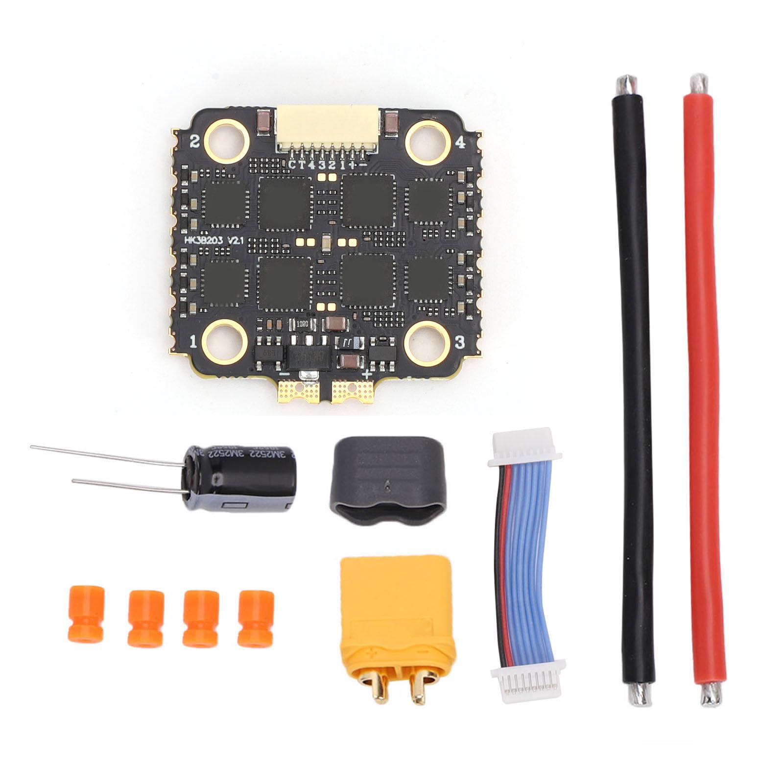 Dron 4 w 1 ESC, Bezszczotkowy Kontroler Prędkości 40 A do Quadkoptera Wyścigowego, protokół DShot600, Lekki i Kompaktowy dla Wysokowydajnych Dronów 2S-6S