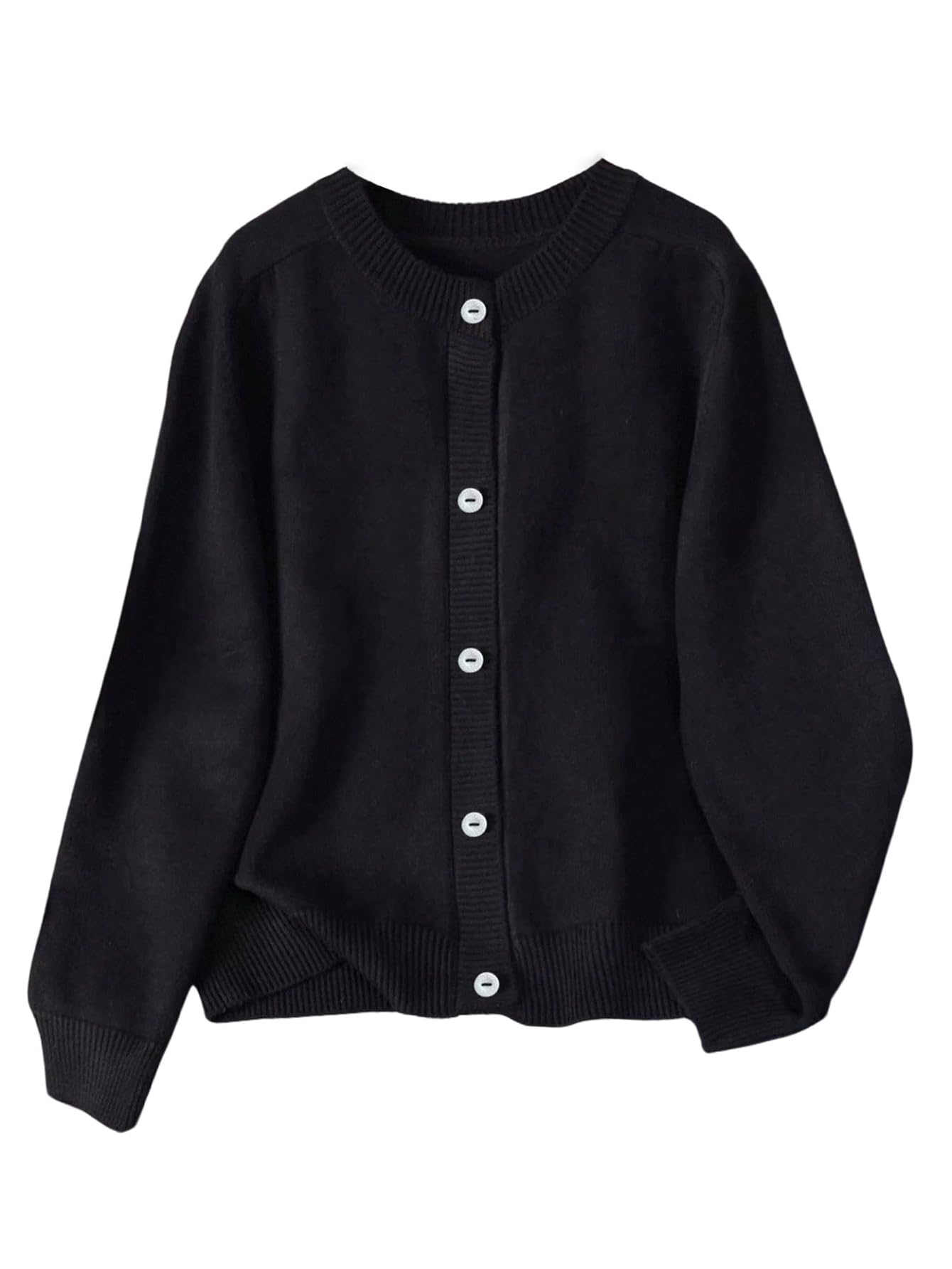 SHENHE Womens Lightweight Cardigan Long Sleeve Button Down Crew Neck Fall Soft Knit