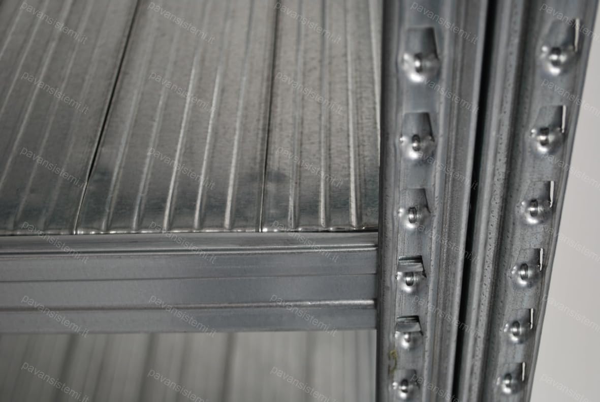 Scaffale Professionale Zincato 4 Ripiani, Metallo Zincato, 60x60 cm, Altezza 157 cm, Uso Industriale e Magazzino