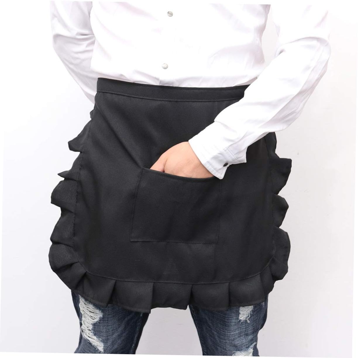 Amosfun 6st Dienstmädchen Kostüm Schürzen Für Frauen Retro-taillenschürze Kellnerschürzen Kellnerschürze Aus Baumwolle Schwarze Schürze Für Frauen Halbschürze Aus Spitze Aus Baumwolle Weiß