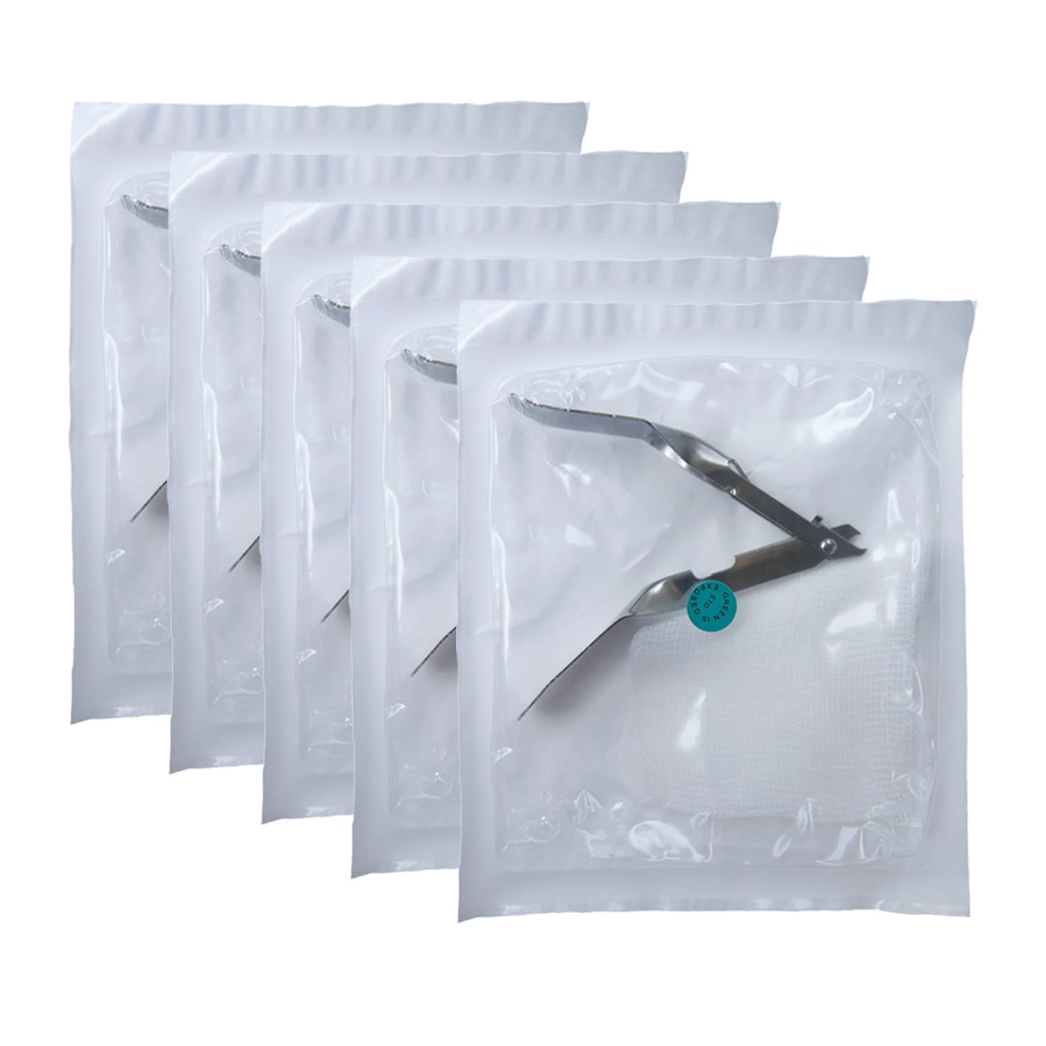 Skin Staple Removal Kit, Includes Staple Remover and Gauze Sponge, Steriled, Ideal for Hospitals and Clinics (Pack of 5)