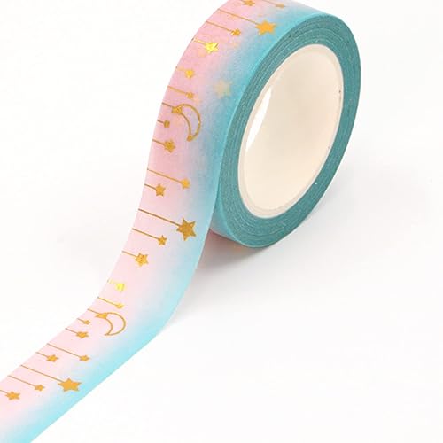 Miniatura 7 de KKONION Decorative Gold Foil Stars Moon Washi Tape Scrapbooking Stationery Office Supply Masking Tape 10 pcs