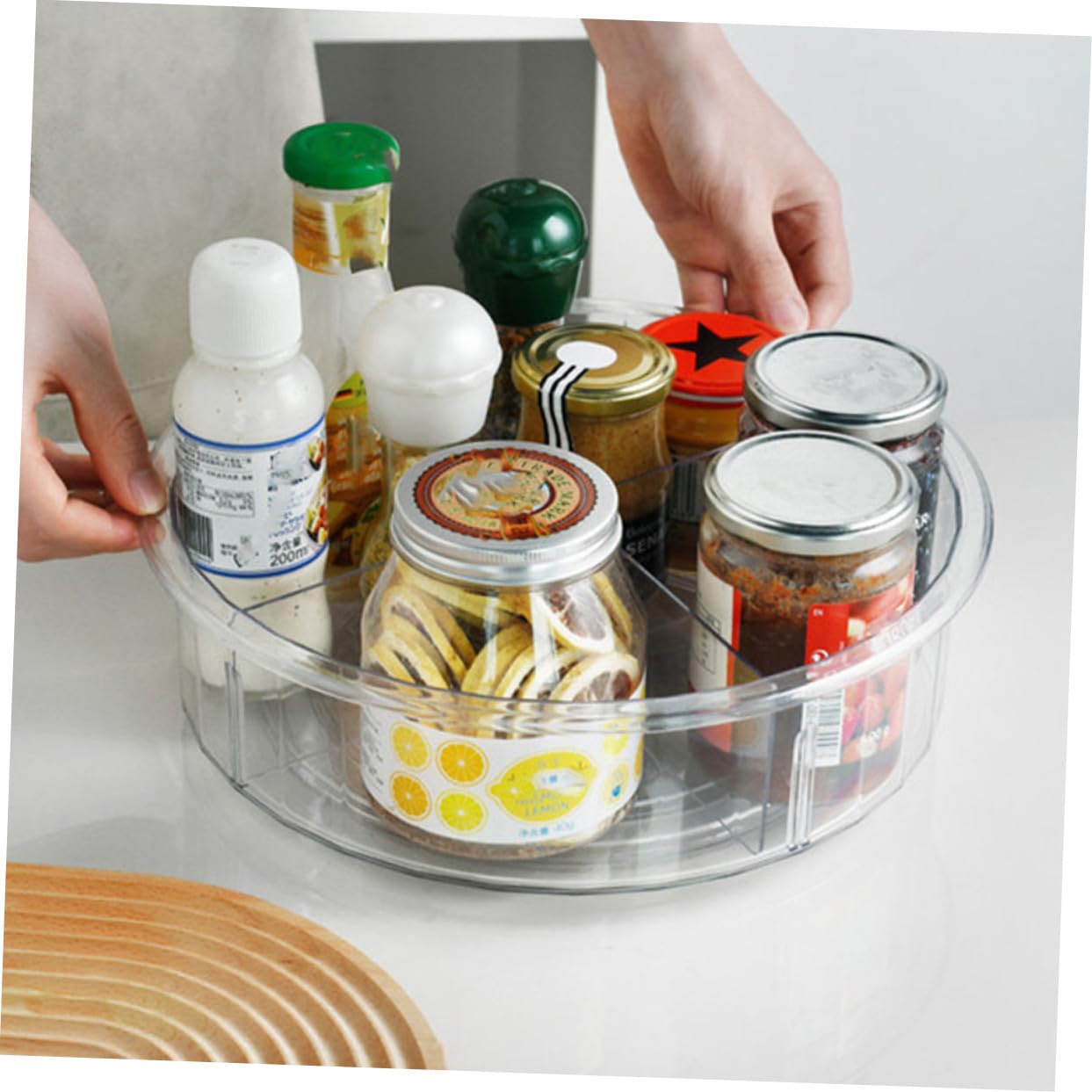 LABRIMP Dispensador Giratorio De Condimentos Organizador De Cocina Transparente Almacenamiento De Baño