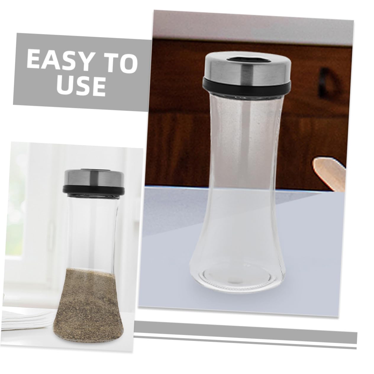 MAGICLULU 6 Dispensadores De Especias Para Decoración De Cocina Pimentero Reutilizable Botellas De Especias Salero De Mesa Salero Condimentos De Cocina Con Tapa De Vidrio