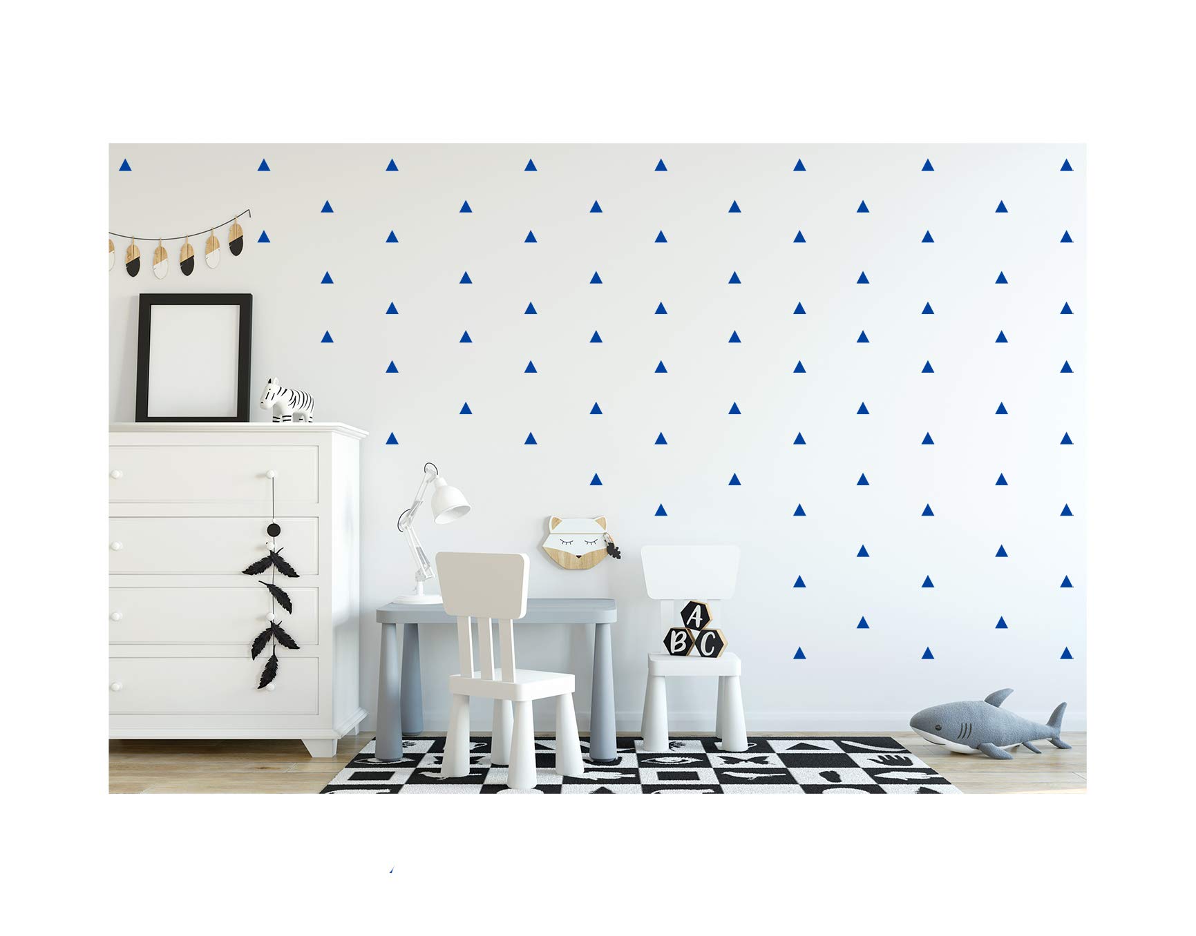 StickerDeen | Triangle Arizona Style Shape Decoration Removable Wall Art Vinyl Decal Stickers | (Pack of 80) (Royal Blue)