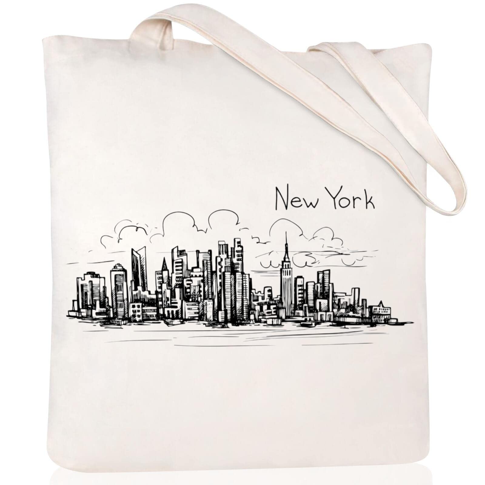 Andeiltech Canvas Tote Bag for Women Aesthetic Cute Cat Shopping Grocery Reusable Bags with Inner Zipper Women Gift