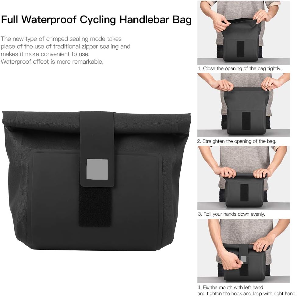 Full Mountain Bike Handlebar Bag, Cycling Front Pouch Accessories, TPU Composite Fabric with Rubber Material, Scratch for Road Mountain Biking