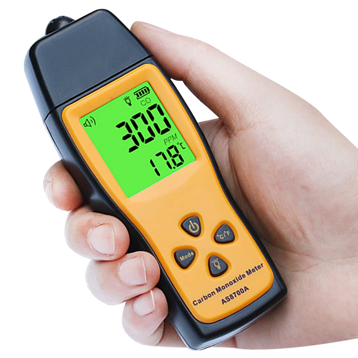 Portable Digital Carbon Monoxide Detector Meter, CO Gas Detector, Handheld Gas Leak Detector with Battery Powered, LCD Dis...