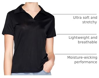 Women's Silk Polo Shirts Collar V Neck Golf Tee Top Short Sleeve Business Casual Tunic Blouses