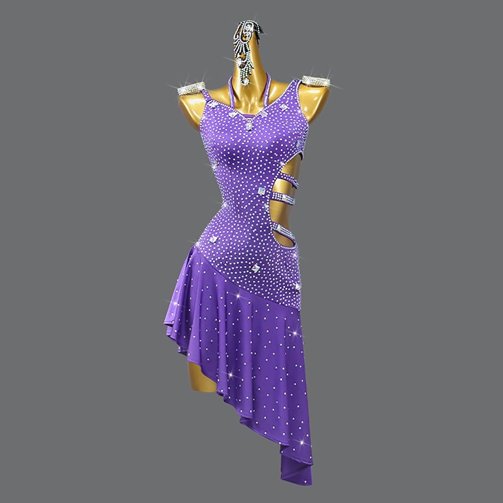 purple latin dance dress Lilac Latin Rhythm Dance Sport Dress LAT- 1113