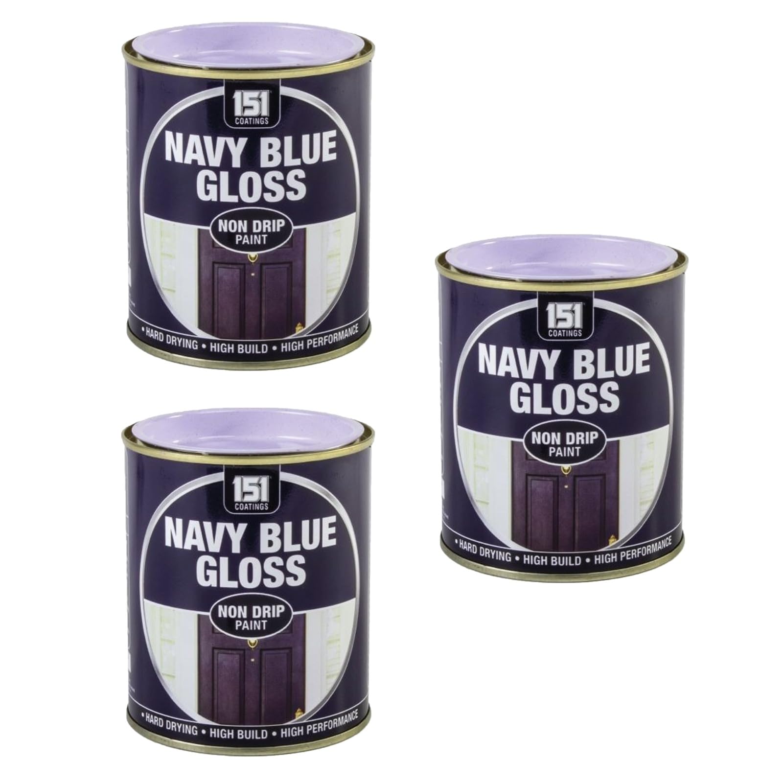 Ysamax 3Pcs Navy Blue Gloss Non-Drip Paint, Fast-Drying Formula, Uv And Weather-Resistant, Long-Lasting Appeal, Perfect For Both Interior And Exterior, (3Pcs)