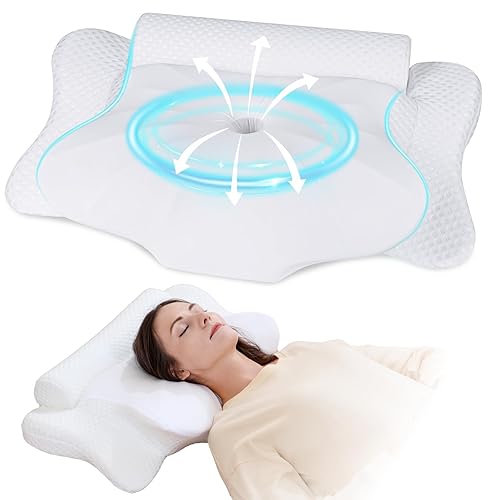 Neck Pillow for Sleeping, Cervical Pillow with Removable Neck Roll